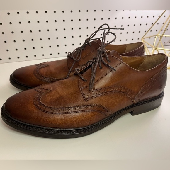 Frye Paul Bal Men\'s Size 10.5 D Shoes Brown Leather Cognac Lace Up Wingtip Derby main image 13